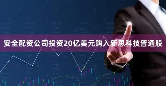 安全配资公司投资20亿美元购入新思科技普通股