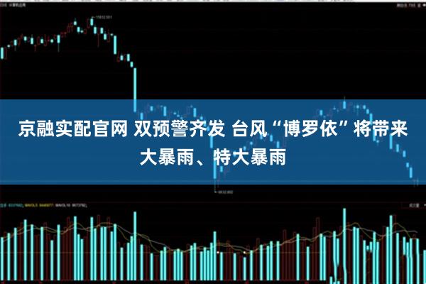 京融实配官网 双预警齐发 台风“博罗依”将带来大暴雨、特大暴雨
